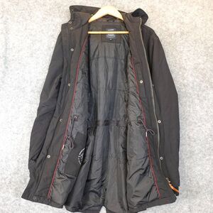 Hooded‎ Puff Parka Jacket Men Medium Black Solid Anorak Coat Utility TIFFOSI